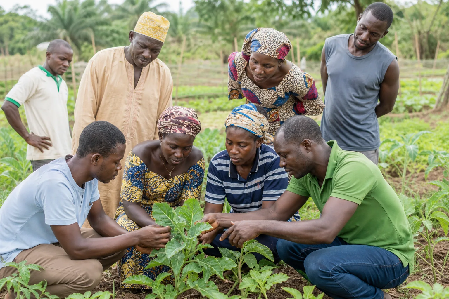 Équipe agricole DeweAgroPast sur le terrain à Tchaorou